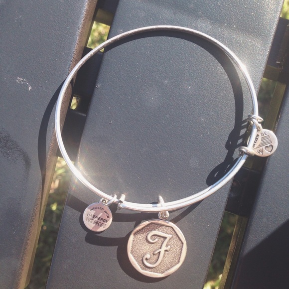 F initial silver Alex & Ani bracelet