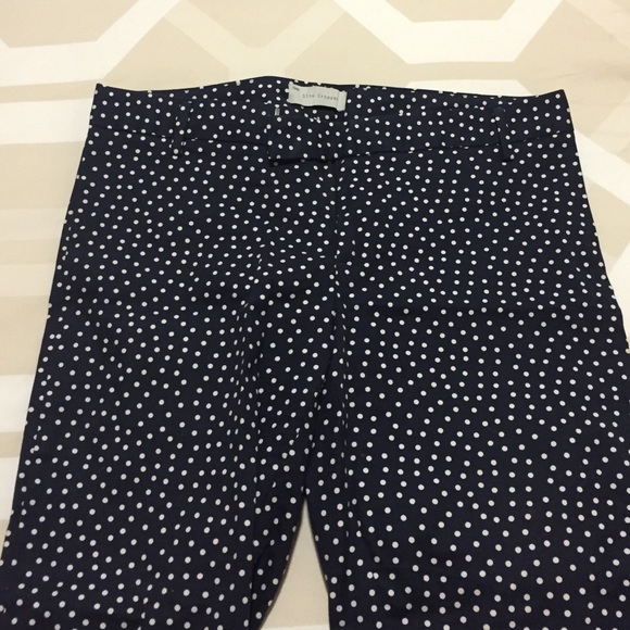 Polka dot slim cropped pants