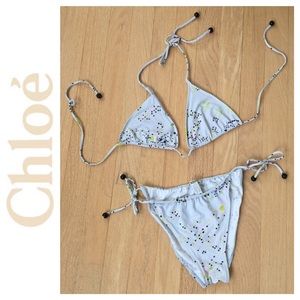 Chloe bikini cute swimsuit w/ logos, never worn S
