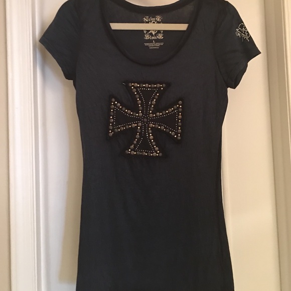 Celtic cross embellished shirt