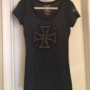 Celtic cross embellished shirt