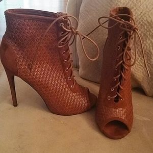 Open toe booties