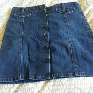 Ann Taylor jean button down pencil skirt size 6