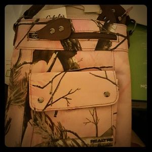 Pink Camo cross body purse