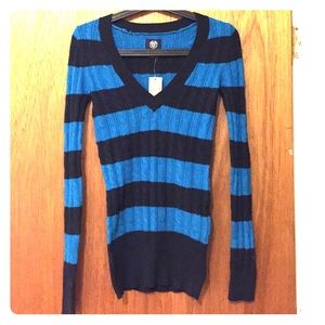 AEO striped v-neck sweater