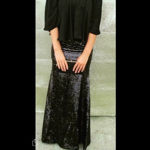 Lucy Paris black sequins maxi skirt