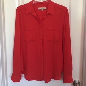 LOFT Drapey Red Blouse❤️