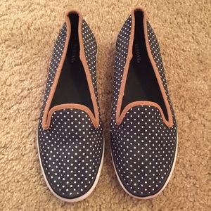 Navy Polka Dot Flats