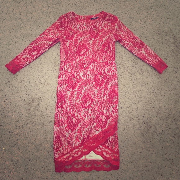Red lace dress