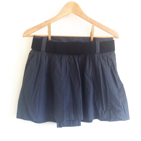 Forever 21 Grey Skater Skirt with Bow Belt
