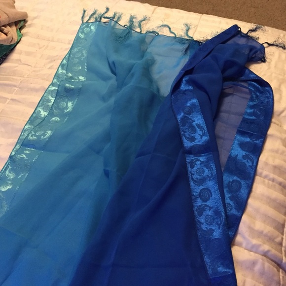 Blue ombré swimsuit coverup tie-around