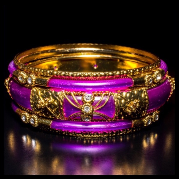 SOLD BANGLES Boho Jeweled Statement Deco Bracelet - Picture 3 of 4