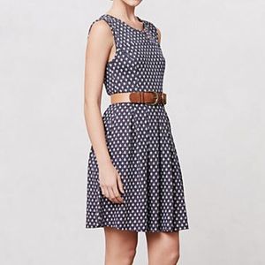Anthro Pleated Dots Dress