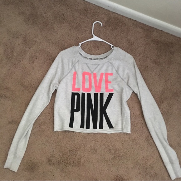 Pink crop top long sleeve so cute with swim suit