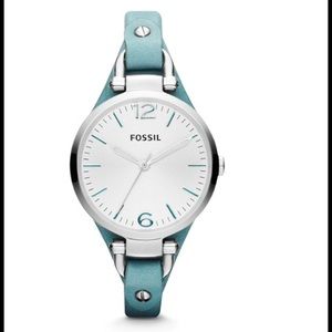 Fossil Georgia 3-hand Leather Watch - Teal