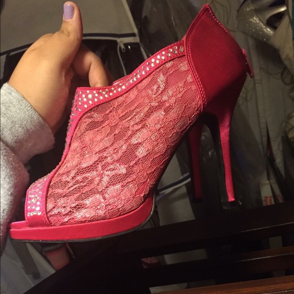 Pink heels wore once
