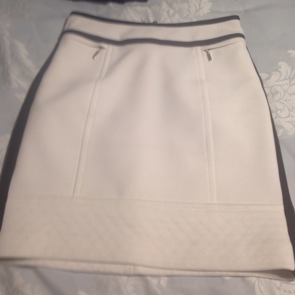 White skirt white black trim