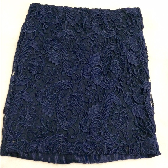 Navy blue eyelet skirt
