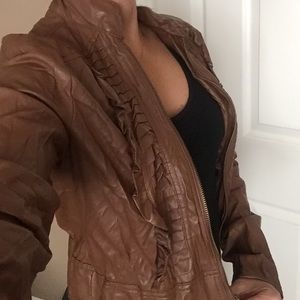 Arden B Brown Pleather Jacket