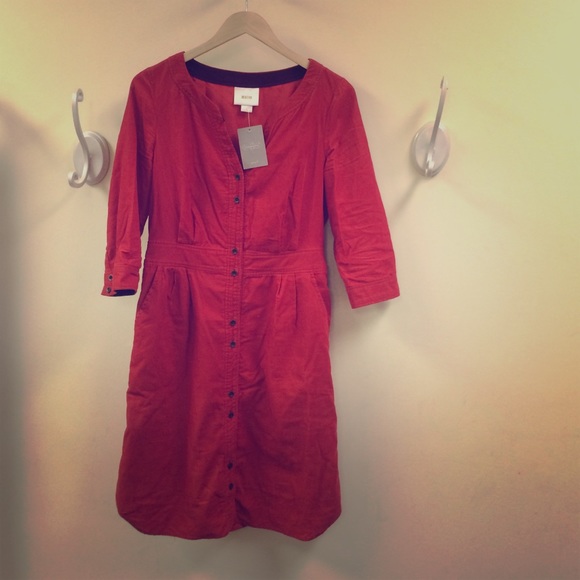 Maeve for Anthroplogie orange shirt dress