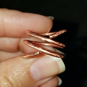 Size 4.5 Solid copper brushed wrap ring