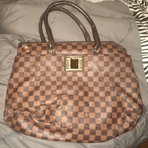 Brown checkered bag