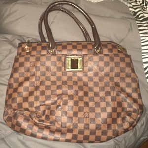 Brown checkered bag