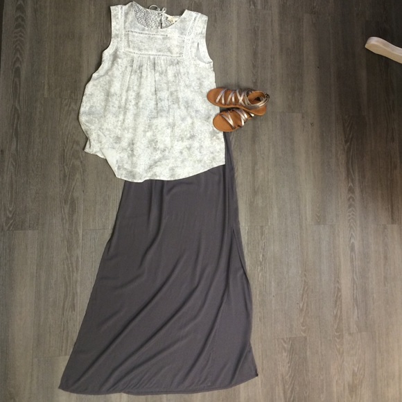 C & C California grey maxi skirt