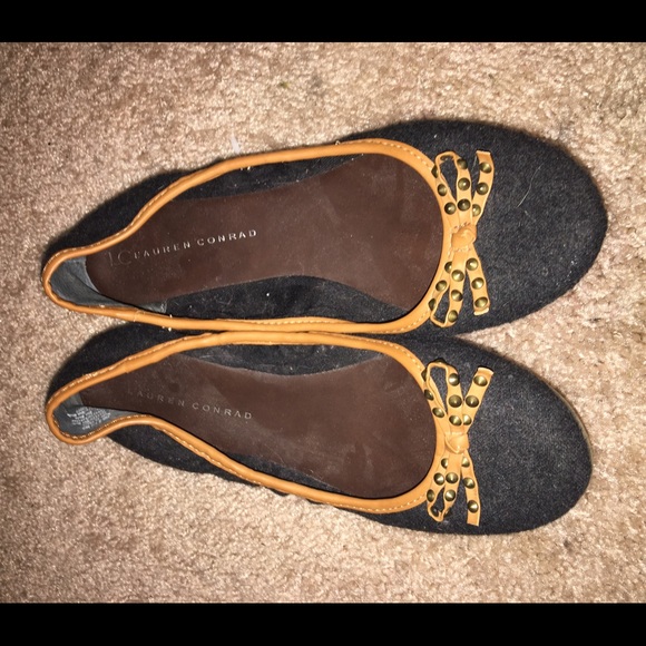 black flats with studded bow