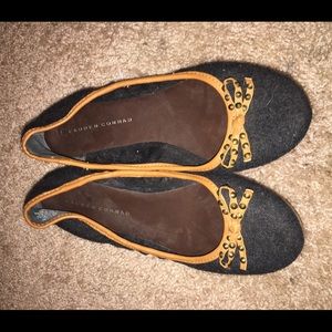 black flats with studded bow