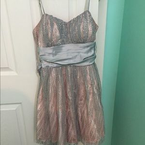 short pink and silver dress