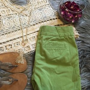 Green J.Crew Chino shorts
