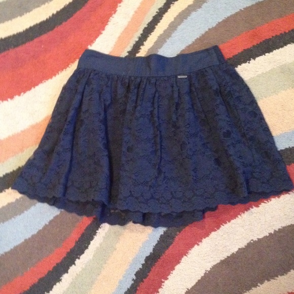 Navy blue lace hollister skirt