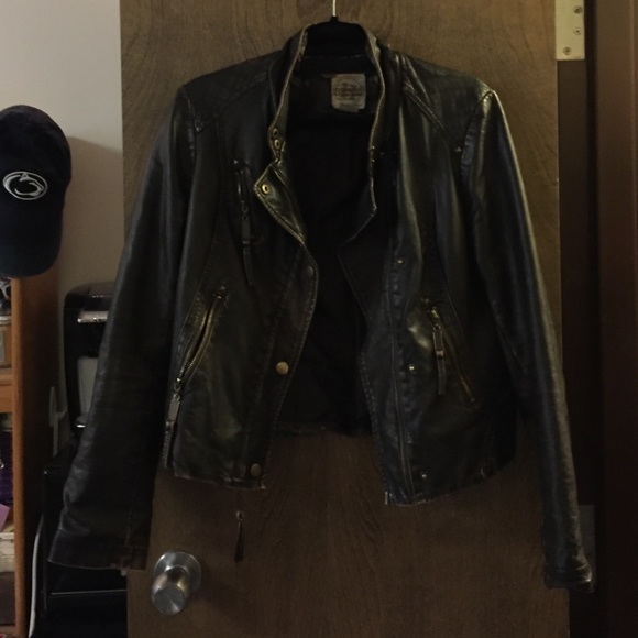 Brown leather jacket