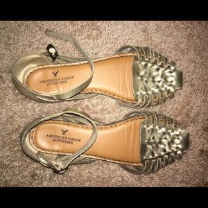 gold American Eagle Outfitters sandals