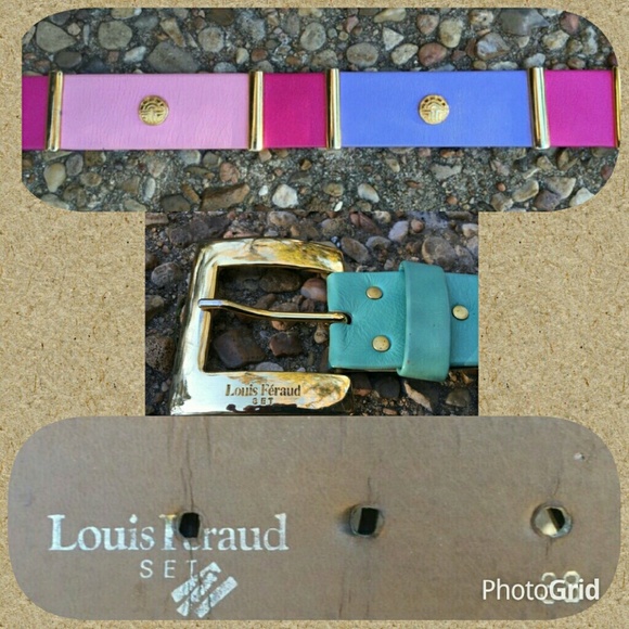 2023 SPECIAL! 🍾🎉🎈 LOUIS FERAUD, PARIS FRANCE: Multicolor Leather Belt - Picture 2 of 5