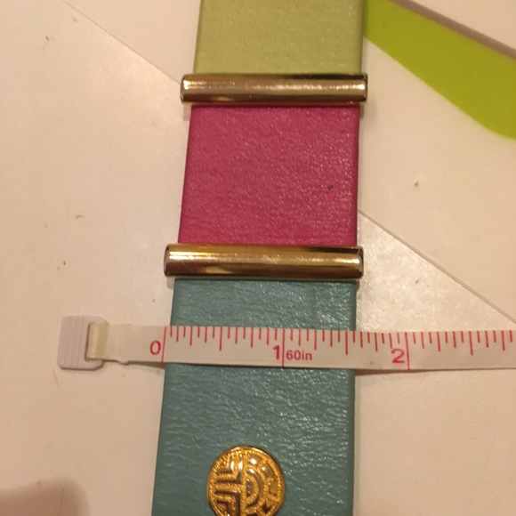 2023 SPECIAL! 🍾🎉🎈 LOUIS FERAUD, PARIS FRANCE: Multicolor Leather Belt - Picture 4 of 5