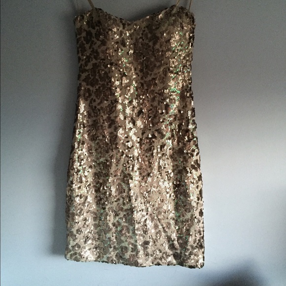 Arden B Gold sequin mini dress
