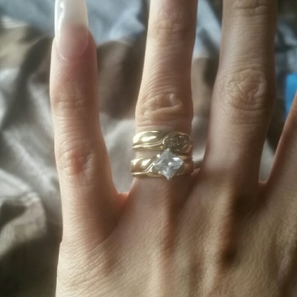 10k gold wedding ring set