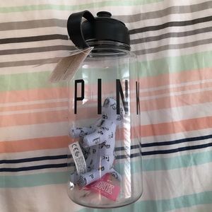 PINK water bottle with mini dog