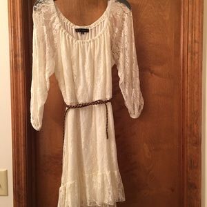 White lace high low dress size large