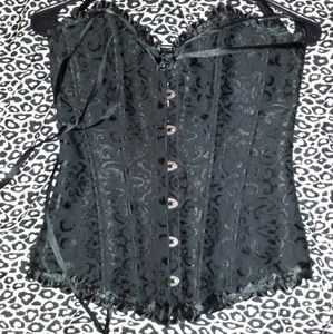 Bone Laced Up Satin Corset