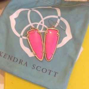 Kendra Scott hot pink Skylar earrings