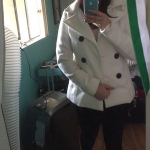 White double breasted button jacket