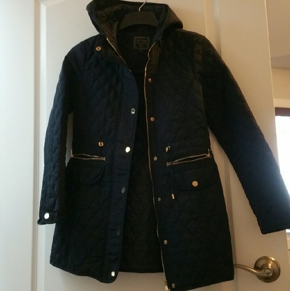 Navy quilted coat