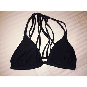 Black cage bikini top