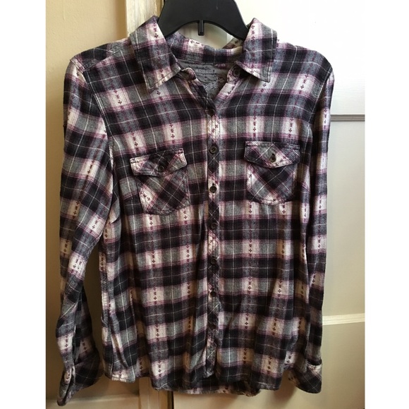 Black and purple plaid flannel