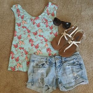 *SOLD* Blue Floral Blouse