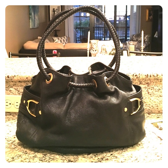 Black Leather Cole Haan Shoulder Bag