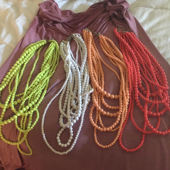 Lot of 4 Bead necklaces. Great statement pieces